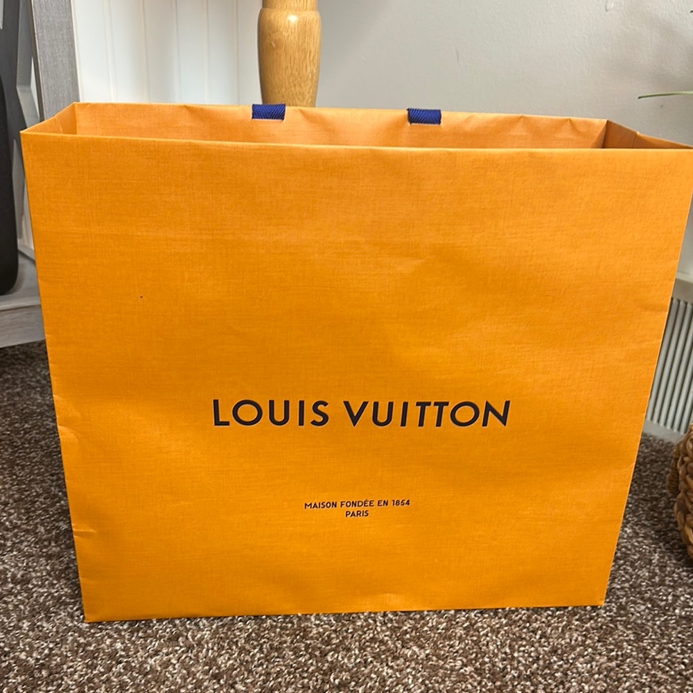 Louis Vuitton Vibrant Orange Tote with Blue Accents